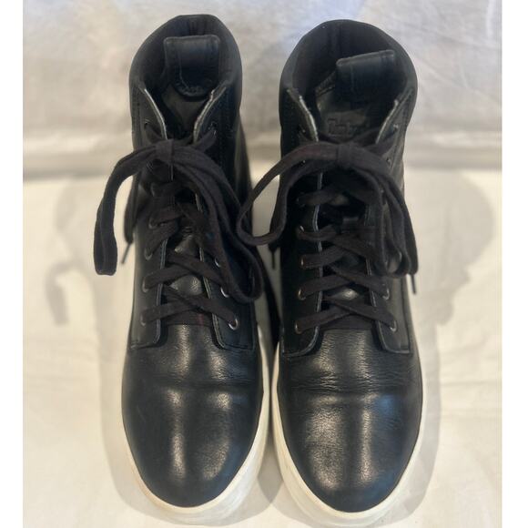 TIMBERLAND MAYLISS 6-INCH PU Leather Upper Platform/Flatform Lace Boot Black 9 - Picture 4 of 9